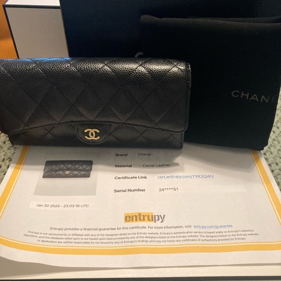 CHANEL Handbags - CHANEL CLASSIC BLACK CAVIAR FLAP WALLET